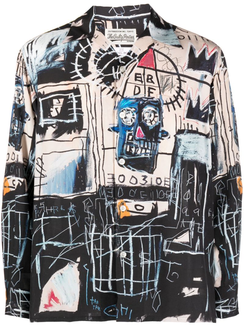 Black Jean-michel Basquiat Printed Shirt