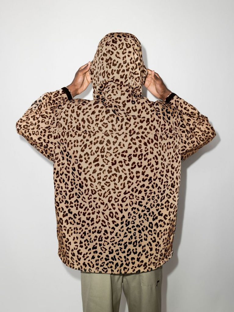 X Nanga Leopard Print Padded Mountain Jacket