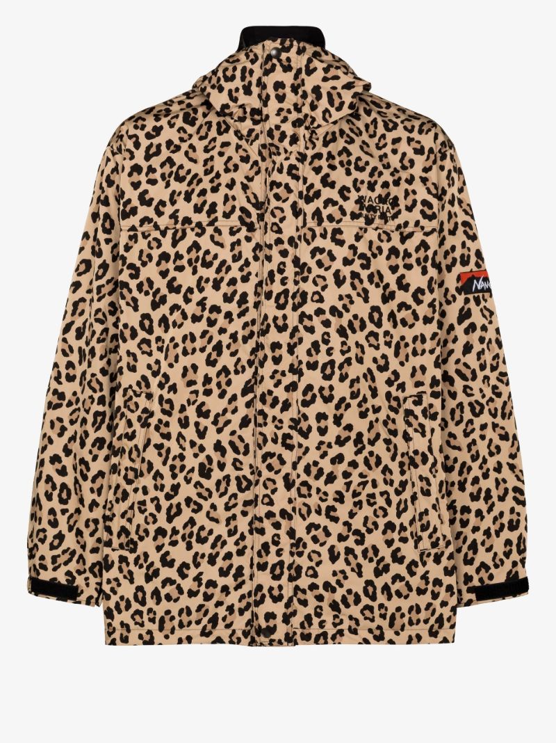 X Nanga Leopard Print Padded Mountain Jacket