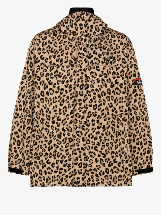 X Nanga Leopard Print Padded Mountain Jacket