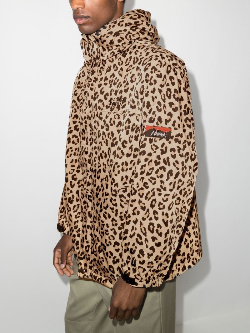X Nanga Leopard Print Padded Mountain Jacket