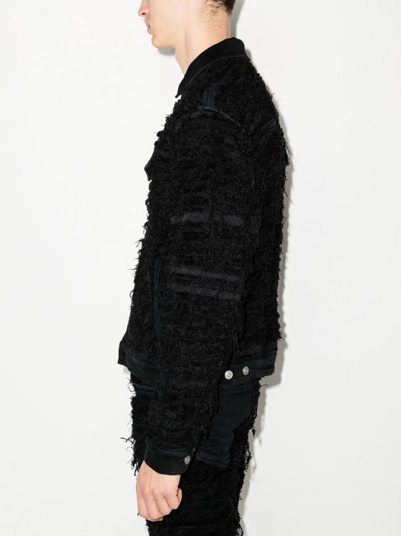 X Blackmeans Shredded Denim Jacket