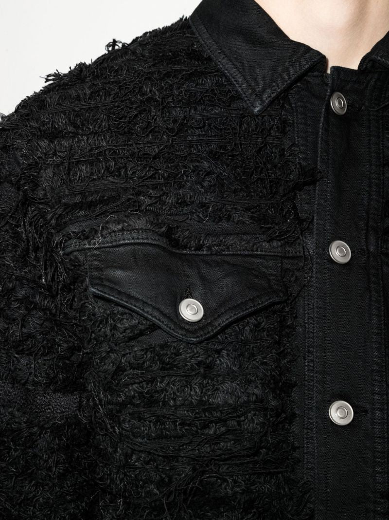 X Blackmeans Shredded Denim Jacket