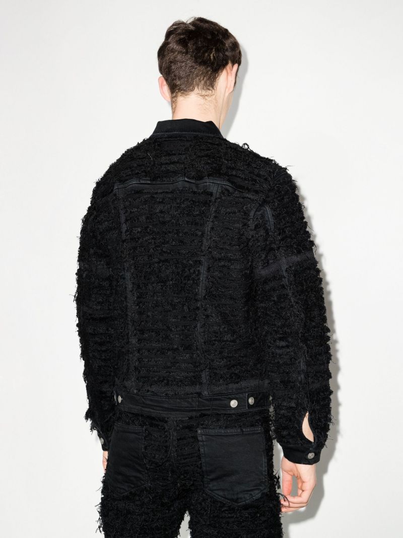 X Blackmeans Shredded Denim Jacket