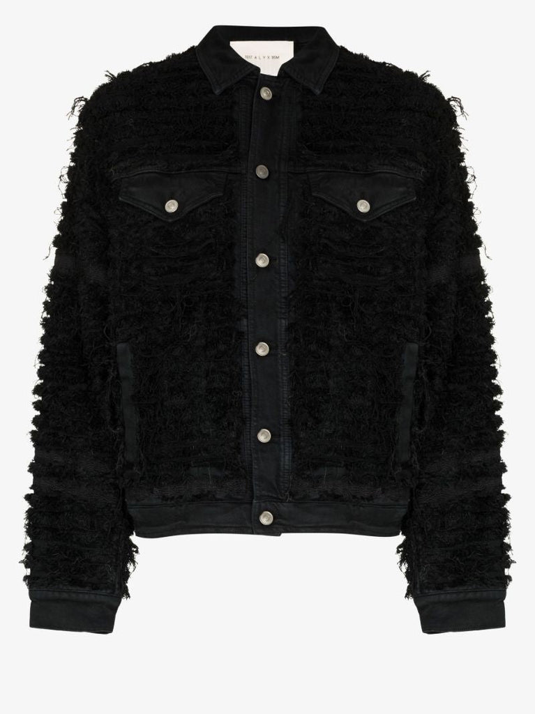 X Blackmeans Shredded Denim Jacket