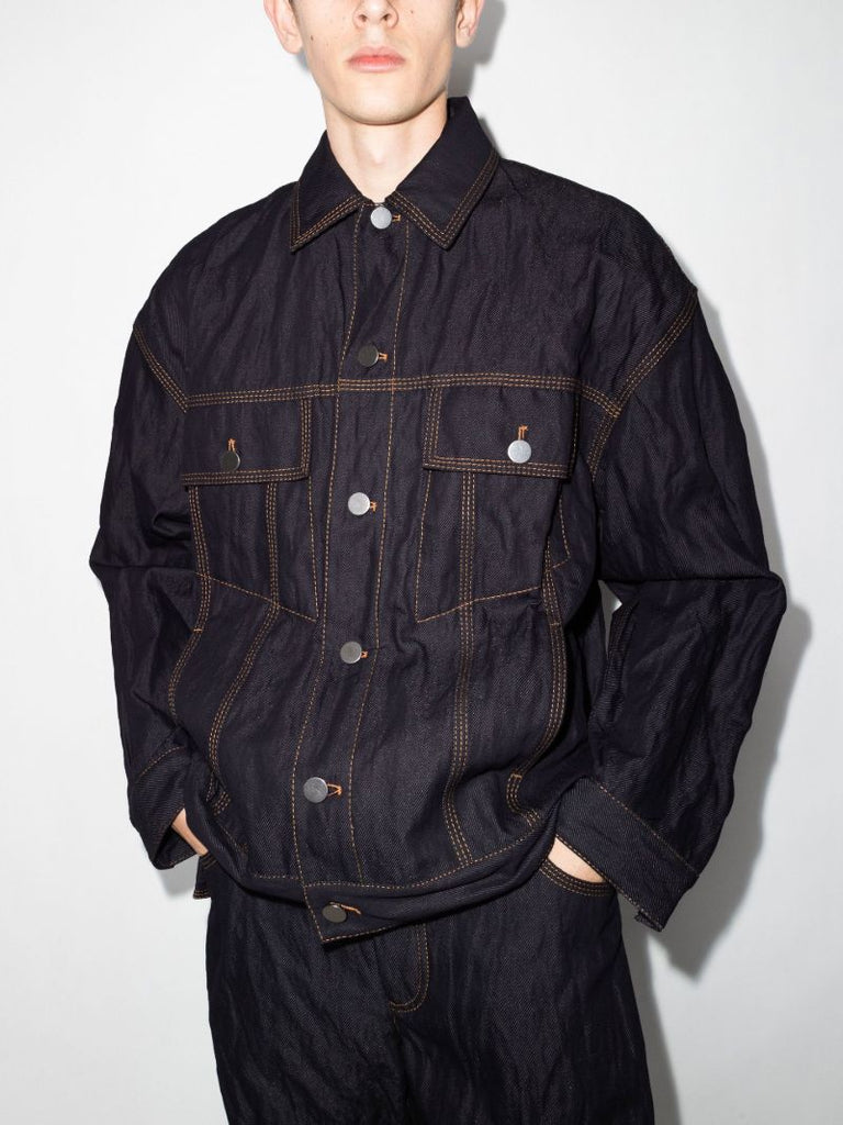 Blue Contrast Stitch Denim Jacket