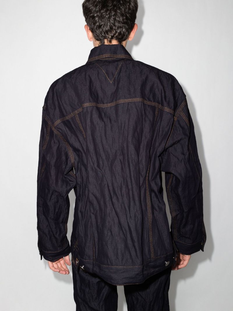 Blue Contrast Stitch Denim Jacket