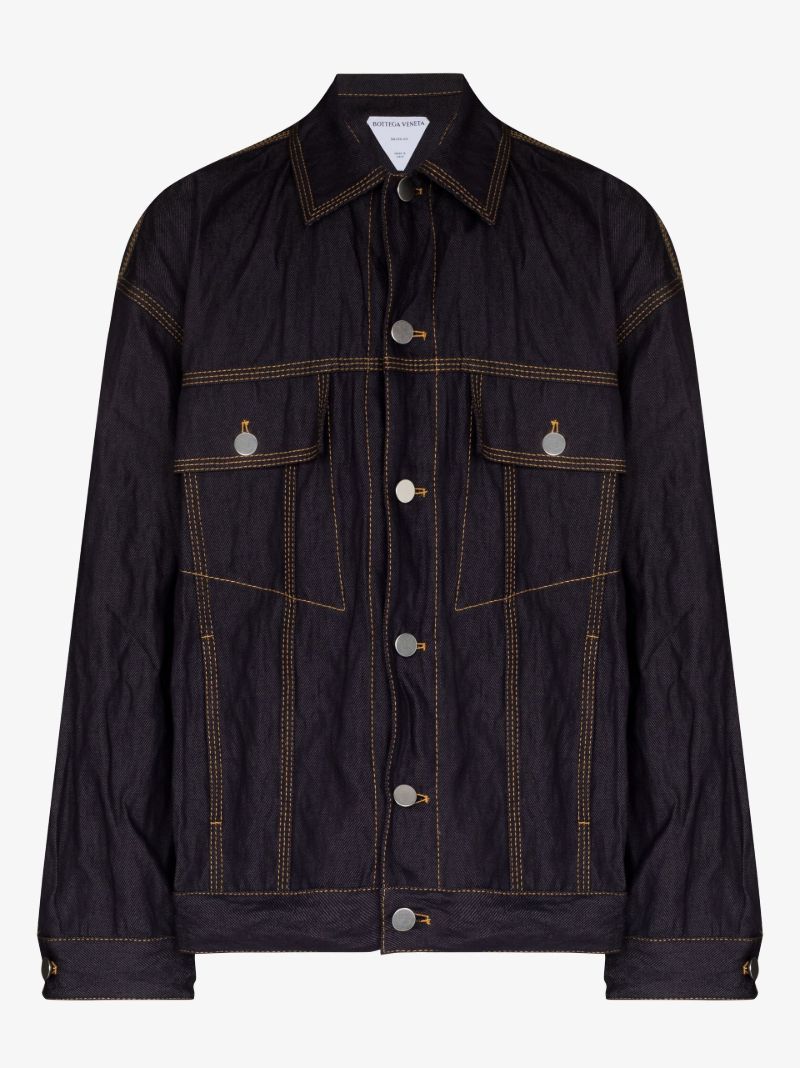Blue Contrast Stitch Denim Jacket