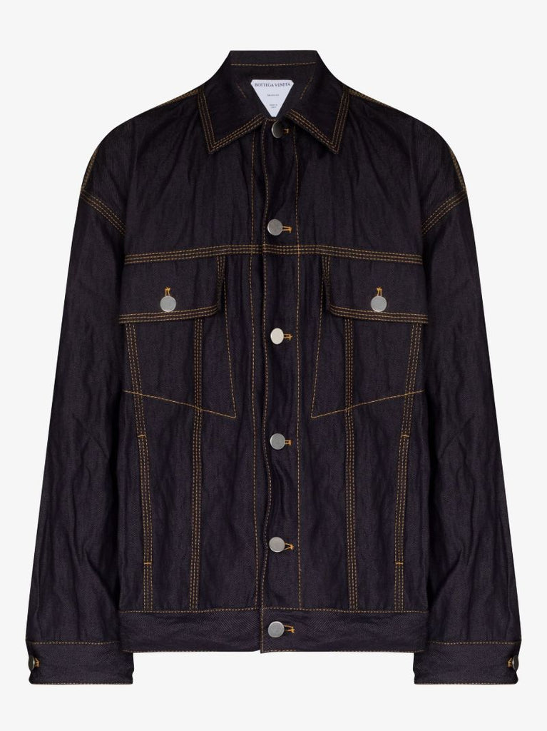 Blue Contrast Stitch Denim Jacket