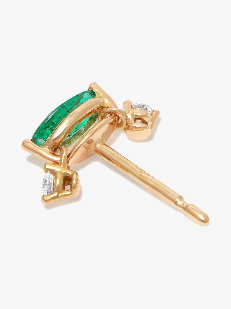 18k Yellow Gold Dancing Diamonds Single Stud Earring