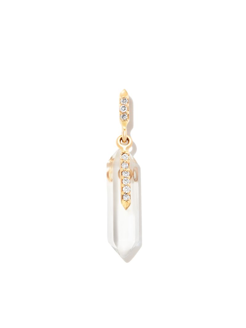 9k Yellow Gold Moon No.2 Crystal and Diamond Earring