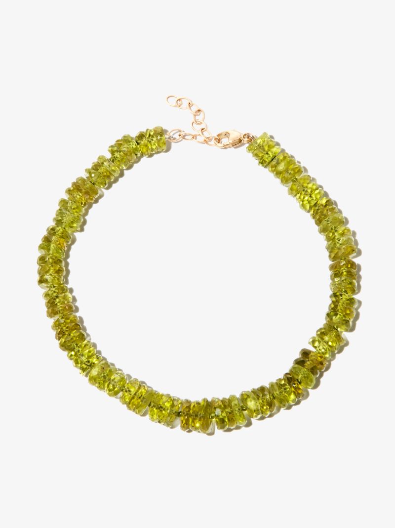 14k Yellow Gold Peridot Beaded Bracelet