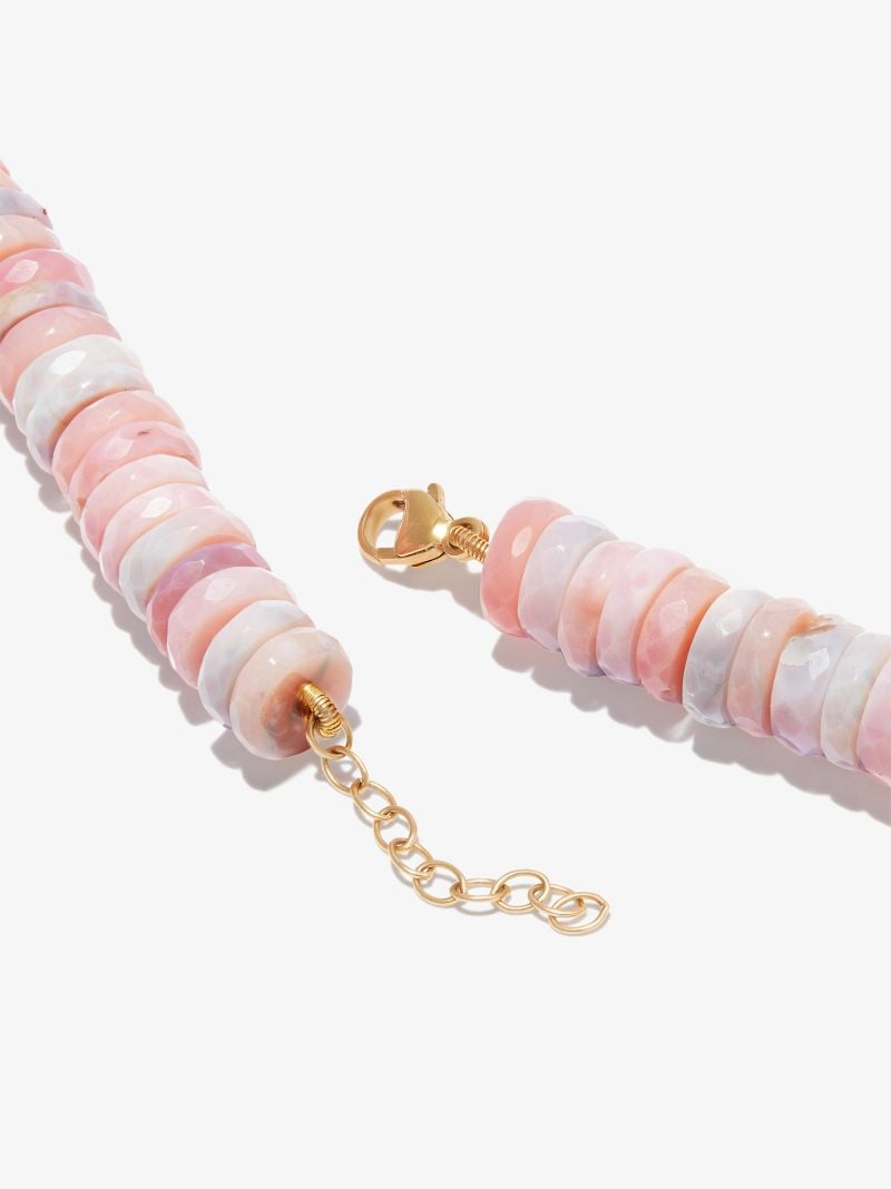 14k Yellow Gold Atlas Opal Beaded Necklace