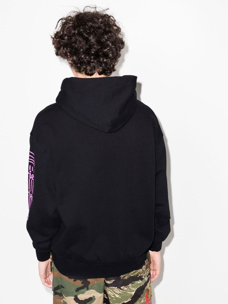 Column Logo Print Cotton Hoodie