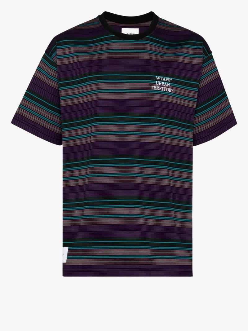 Purple Jam 02 Striped Cotton T-shirt