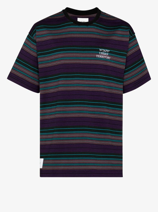 Purple Jam 02 Striped Cotton T-shirt