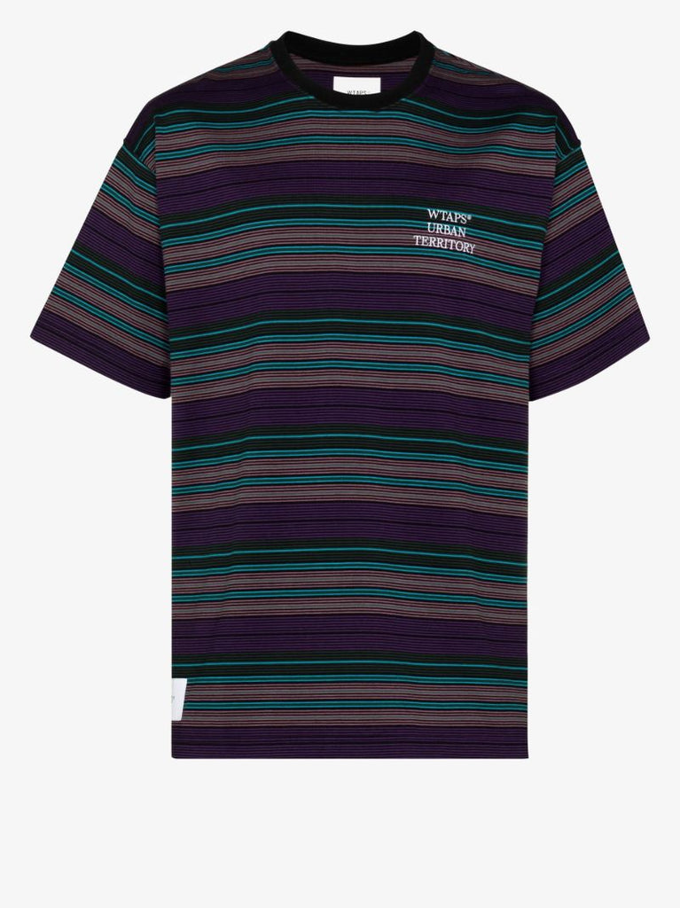 Purple Jam 02 Striped Cotton T-shirt