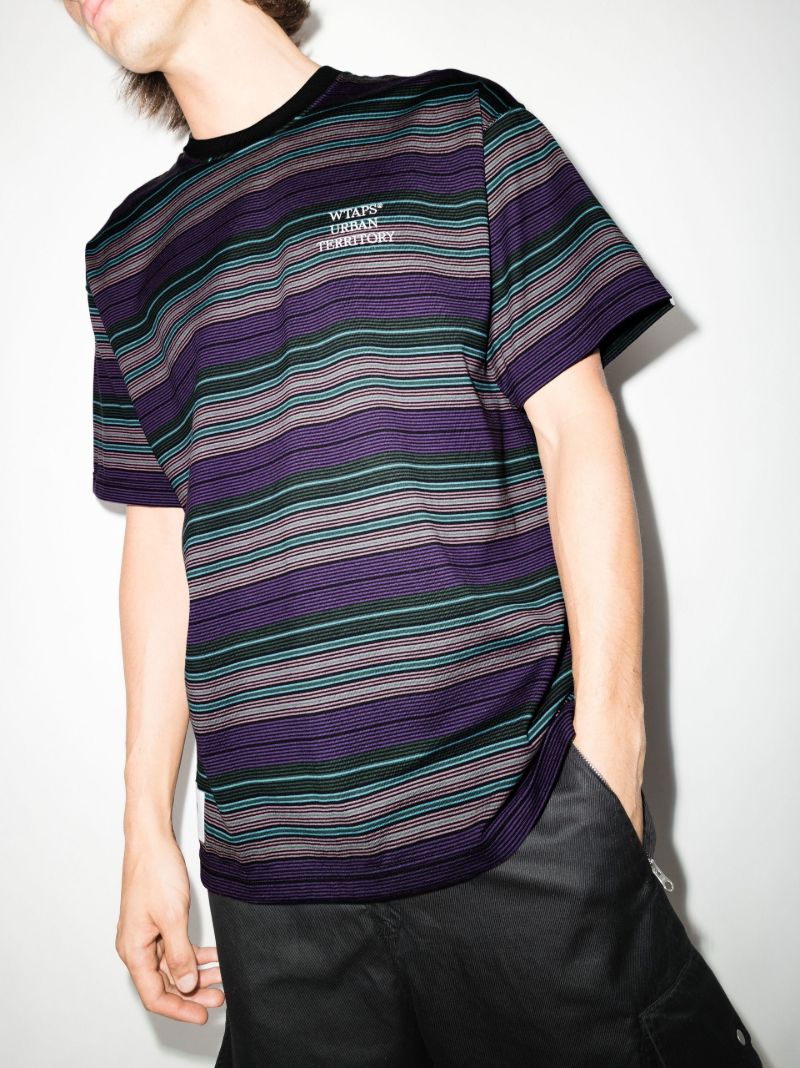 Purple Jam 02 Striped Cotton T-shirt