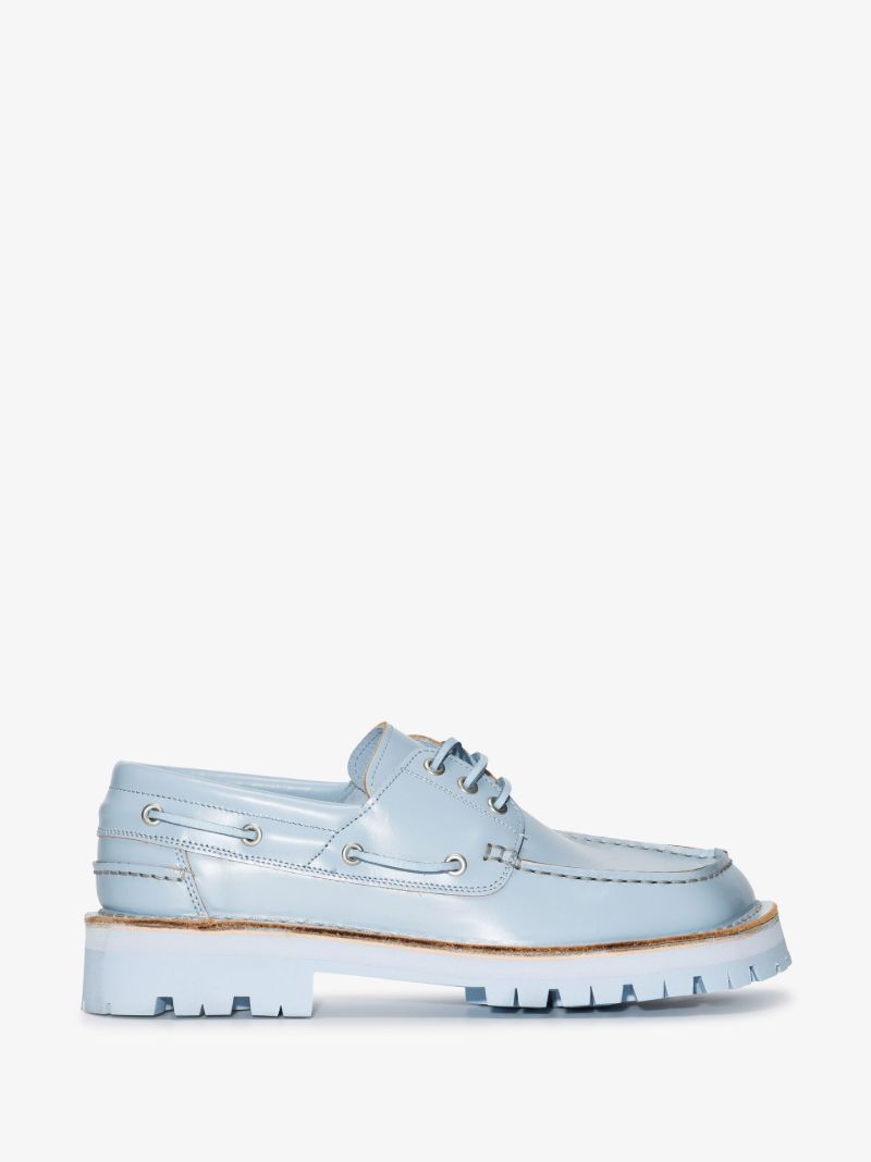 Blue Eki Leather Boat Shoes