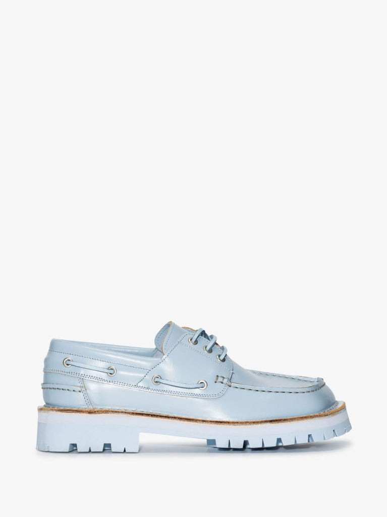 Blue Eki Leather Boat Shoes