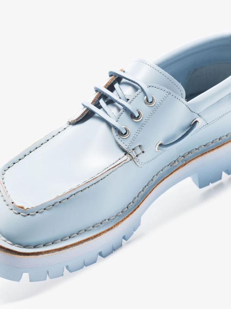 Blue Eki Leather Boat Shoes