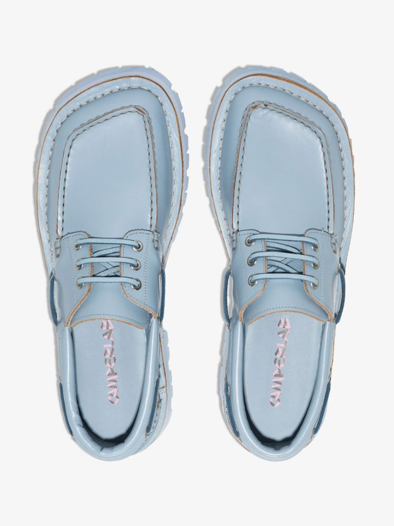 Blue Eki Leather Boat Shoes