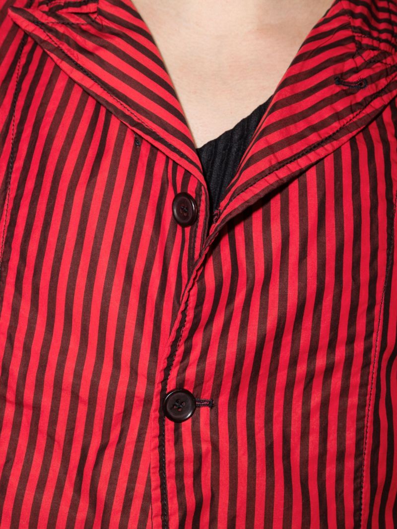 Striped Single-breasted Cotton Blazer