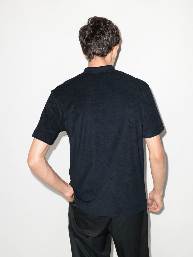 Blue Cotton Towelling Polo Shirt