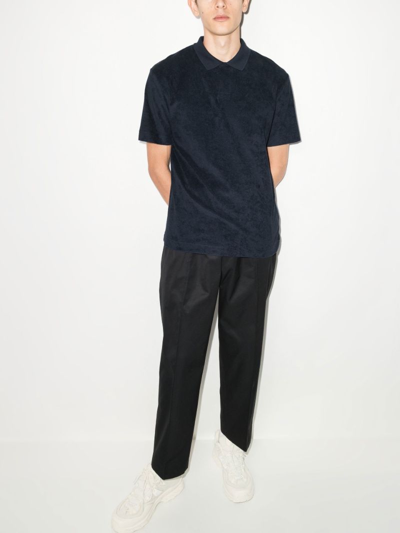 Blue Cotton Towelling Polo Shirt
