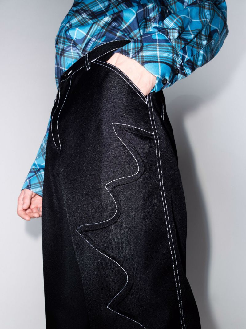 Contrast Stitch Trousers