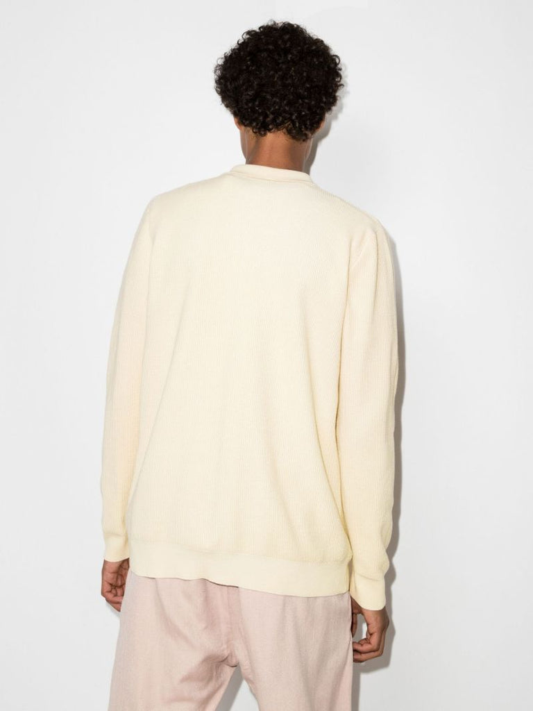 Neutral Ribbed Cotton Cardigan