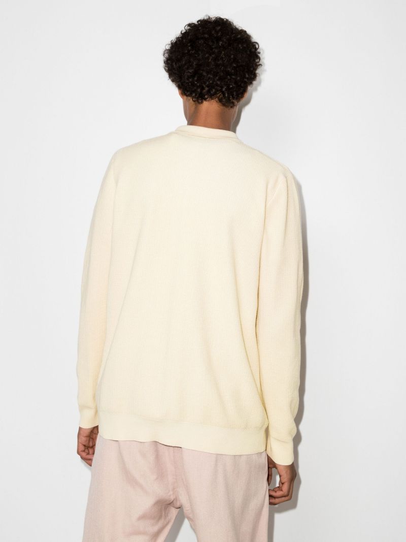 Neutral Ribbed Cotton Cardigan
