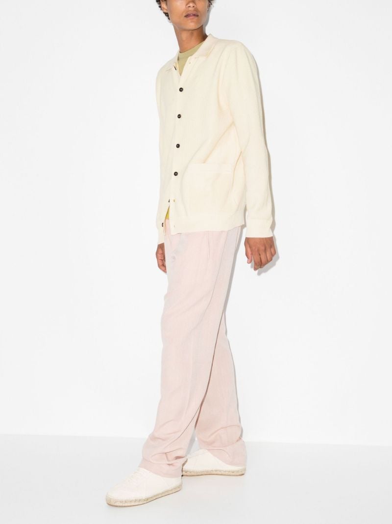 Neutral Ribbed Cotton Cardigan