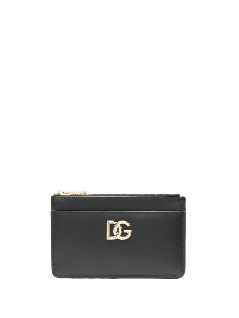 Black Logo Leather Card Holder