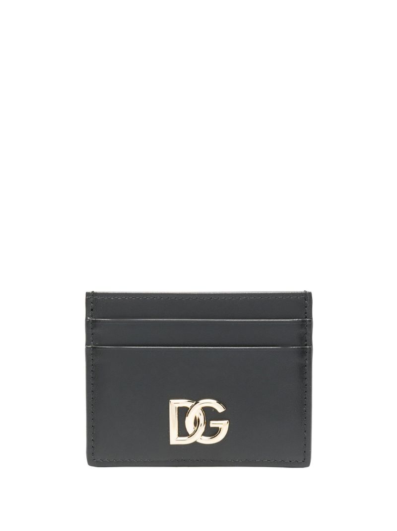 Black Leather Logo Card Holder