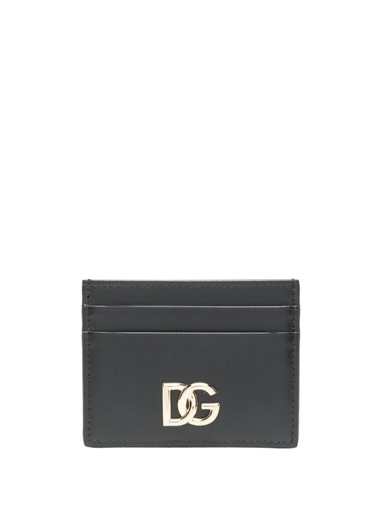 Black Leather Logo Card Holder