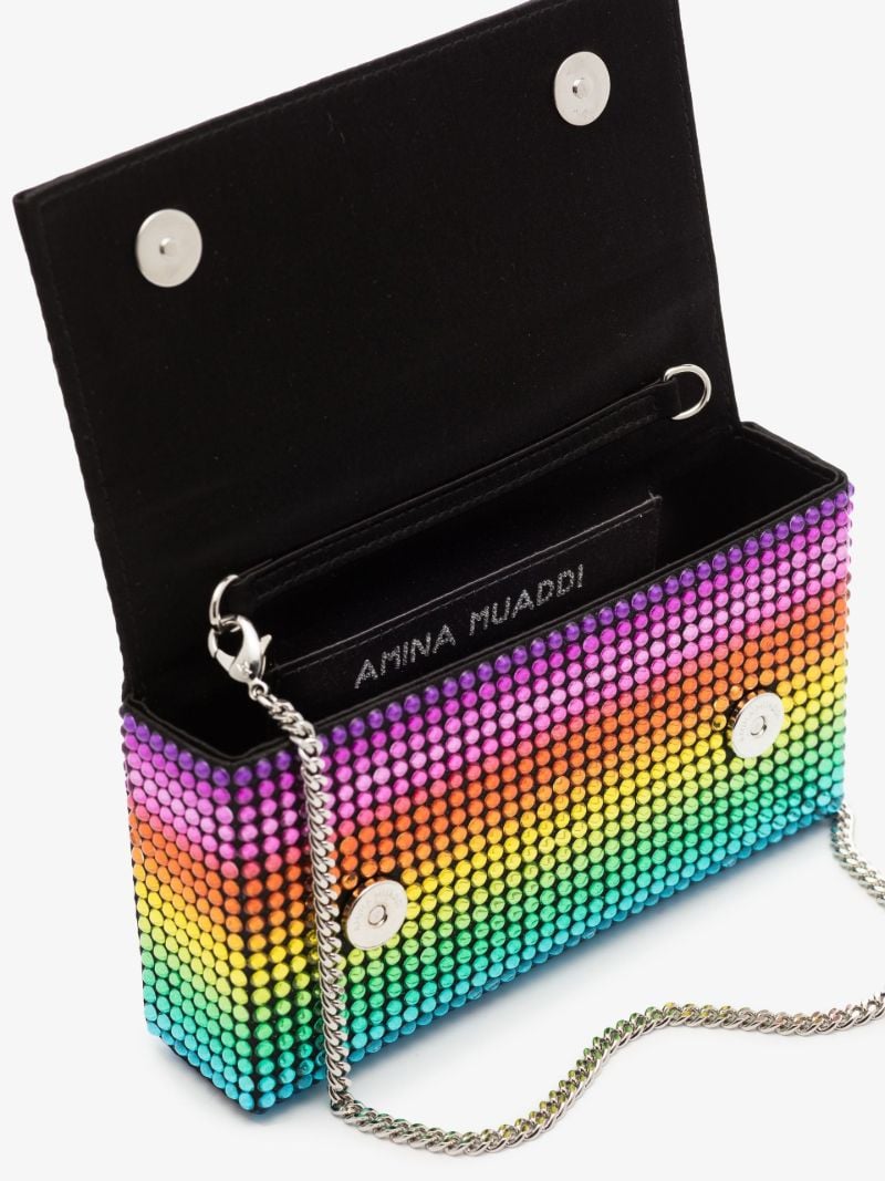 Multicolour Paloma Crystal Satin Clutch Bag