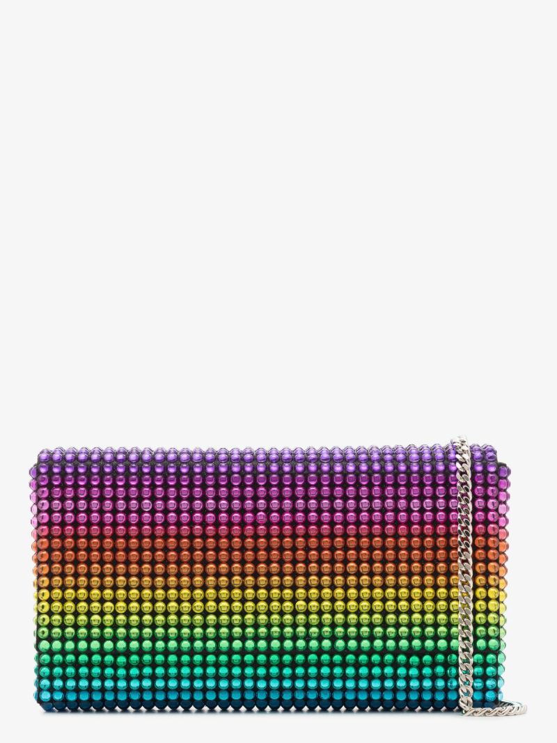 Multicolour Paloma Crystal Satin Clutch Bag