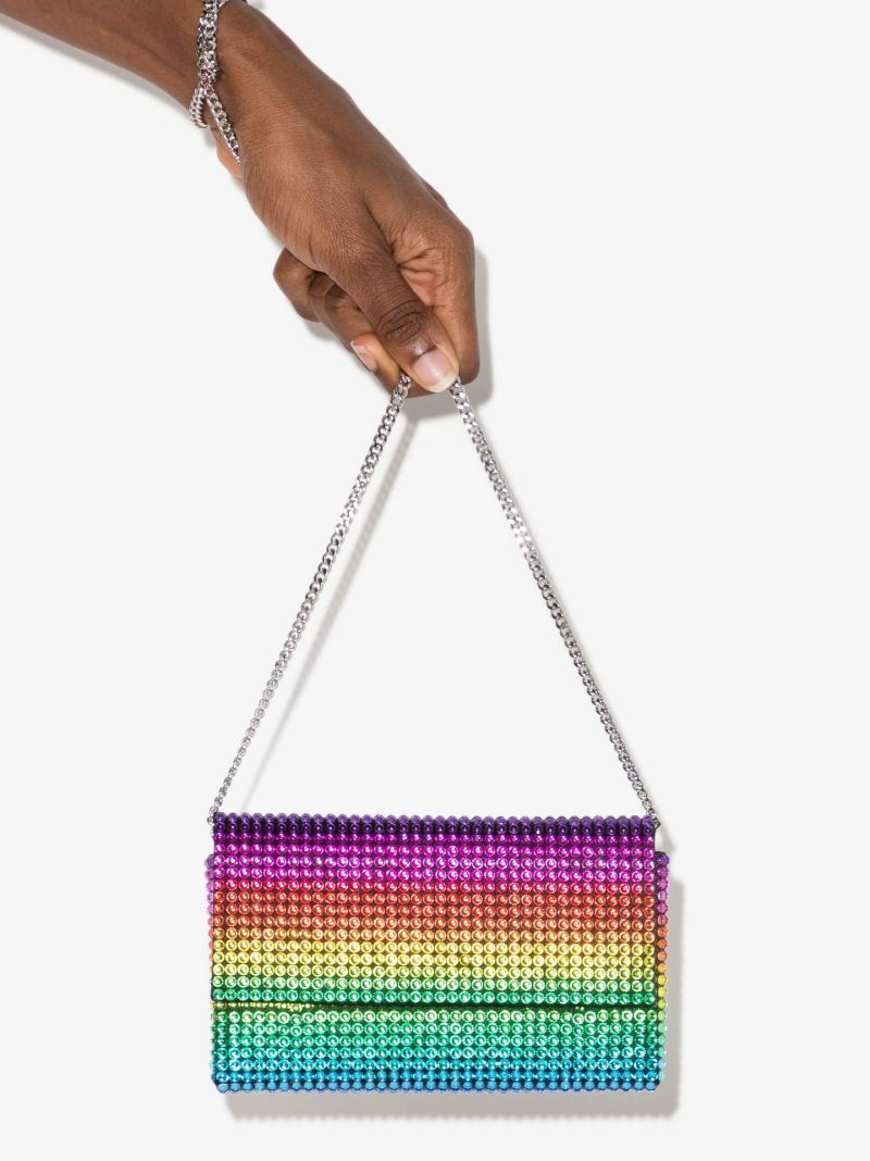 Multicolour Paloma Crystal Satin Clutch Bag