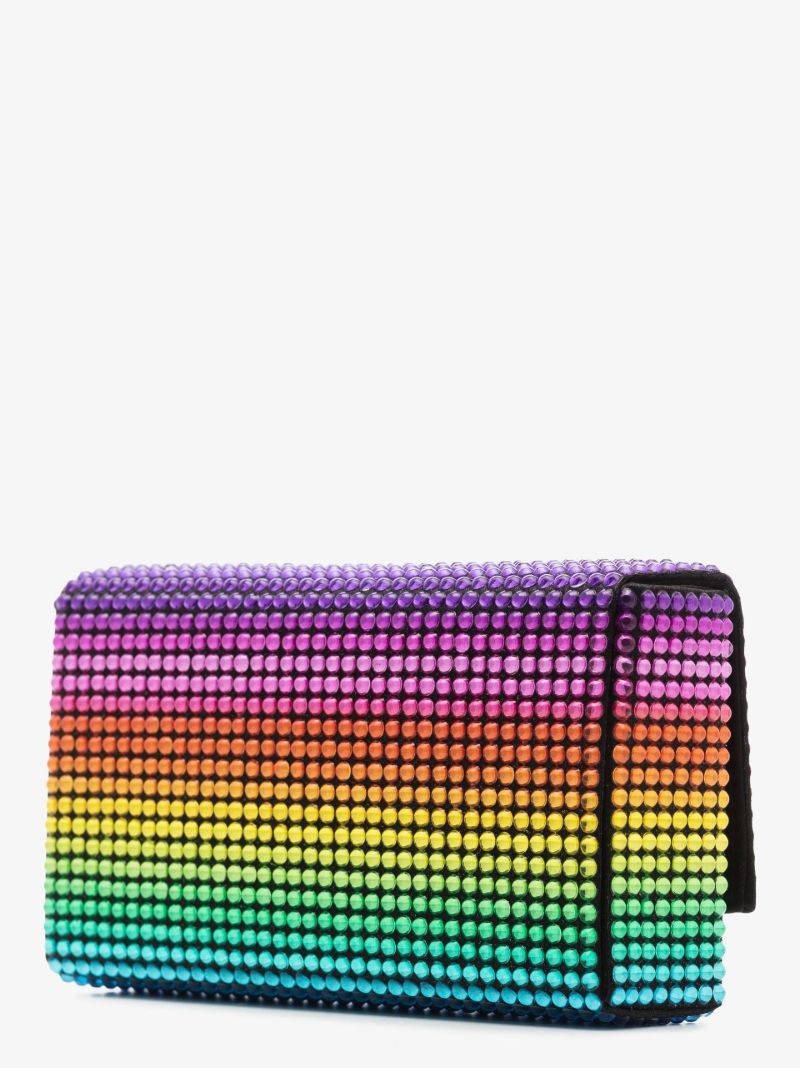 Multicolour Paloma Crystal Satin Clutch Bag
