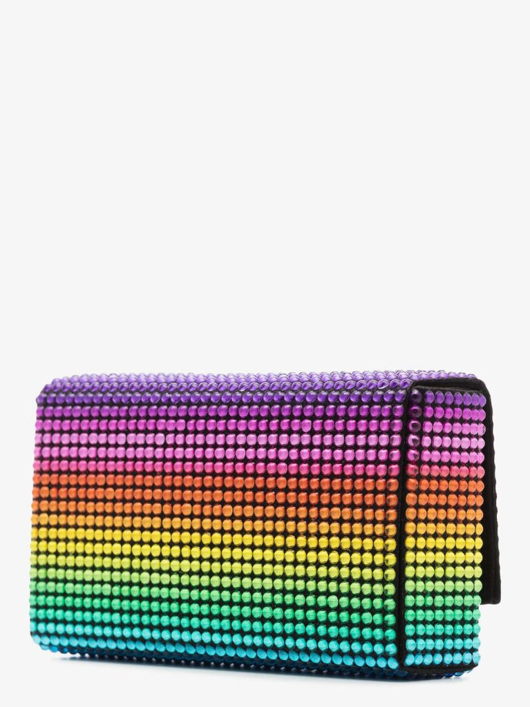 Multicolour Paloma Crystal Satin Clutch Bag