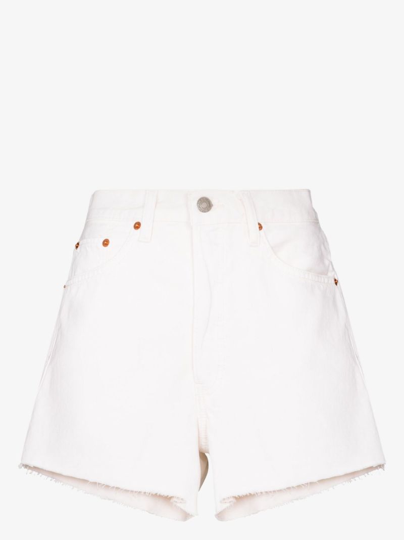 White Denim Boyfriend Shorts