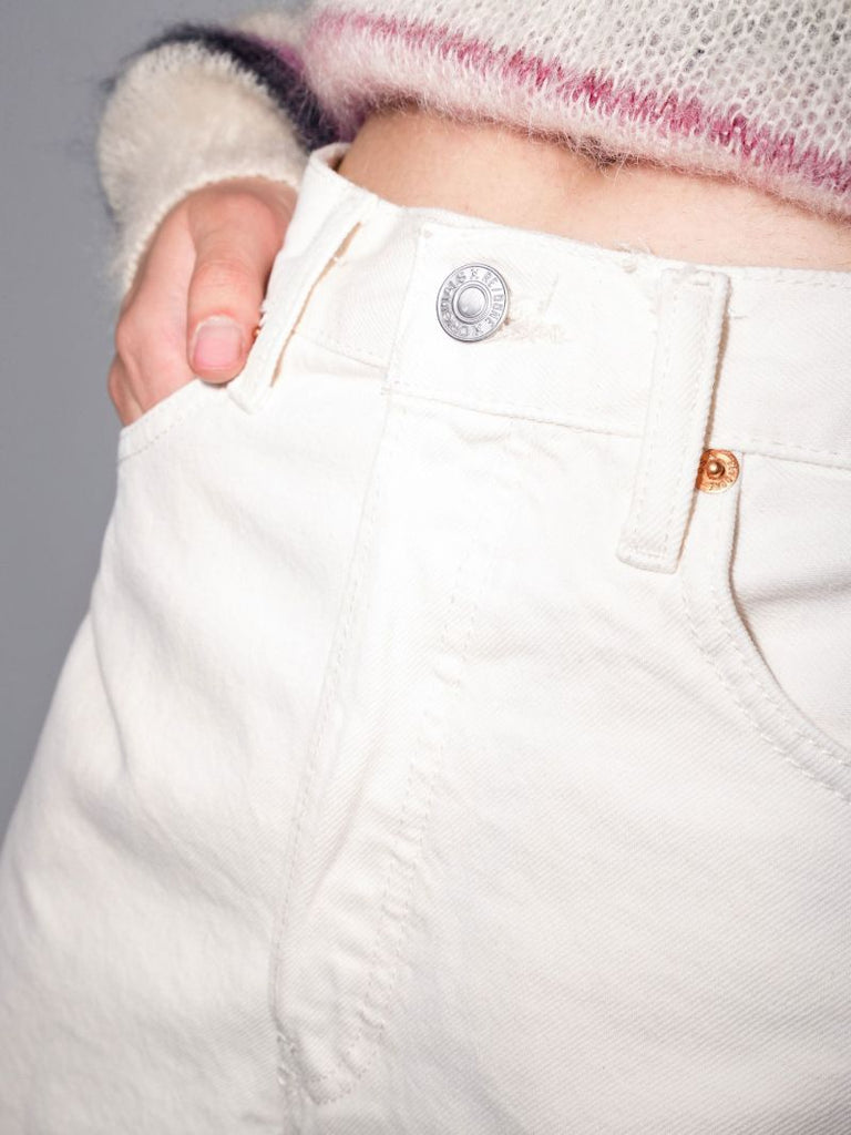 White Denim Boyfriend Shorts