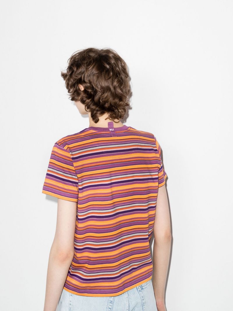 Purple the Striped Cotton T-shirt