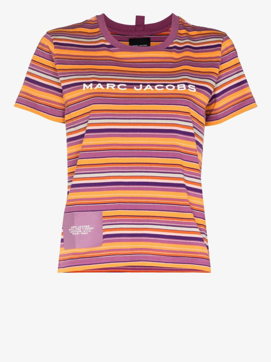 Purple the Striped Cotton T-shirt