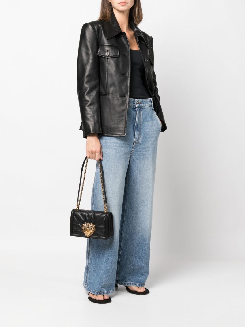 Black Devotion Leather Shoulder Bag