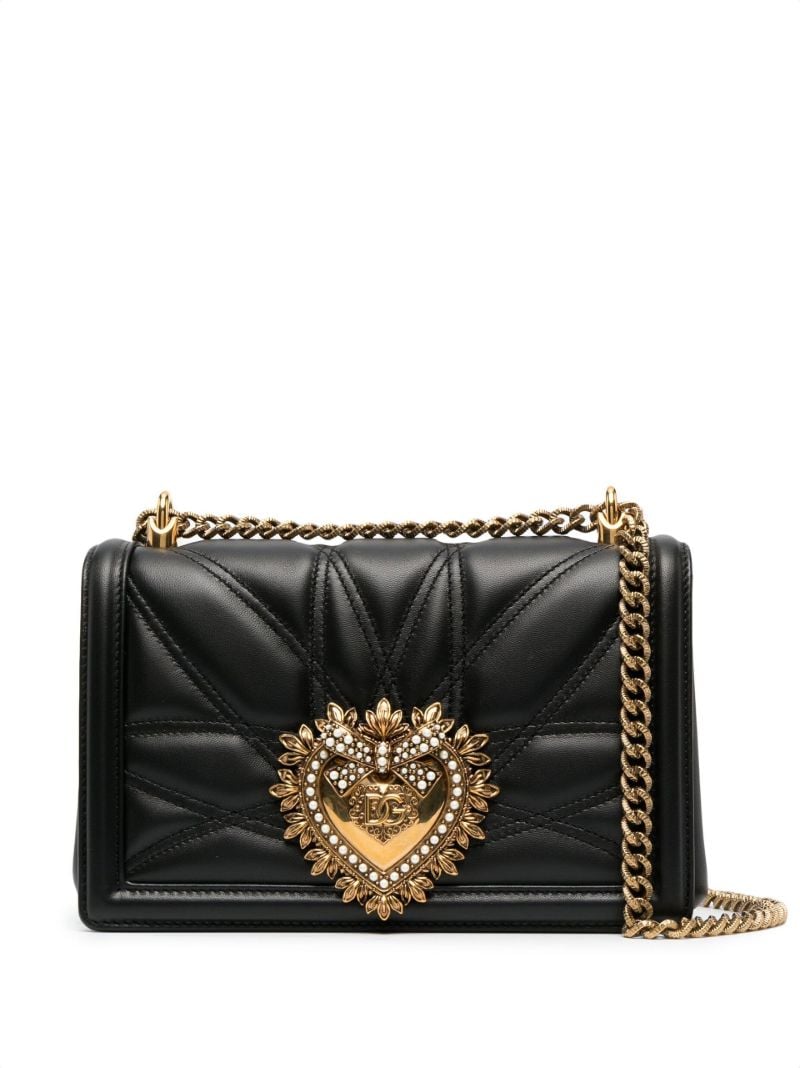 Black Devotion Leather Shoulder Bag