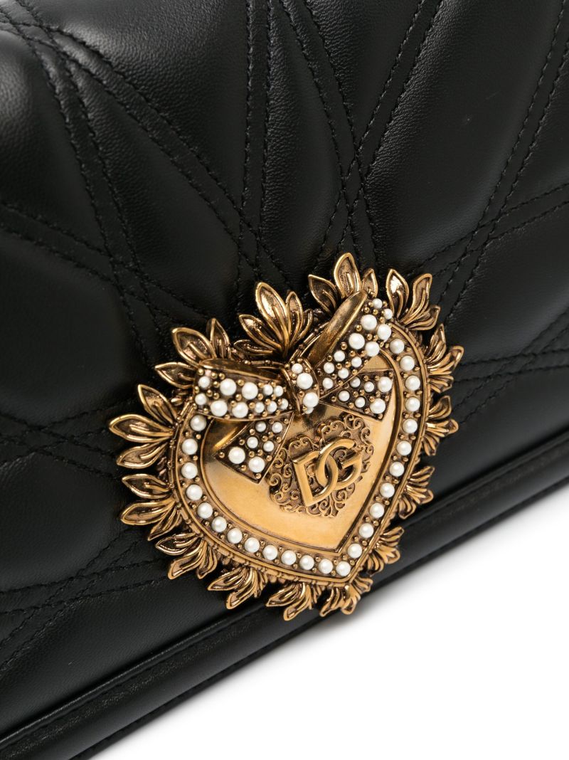 Black Devotion Leather Shoulder Bag