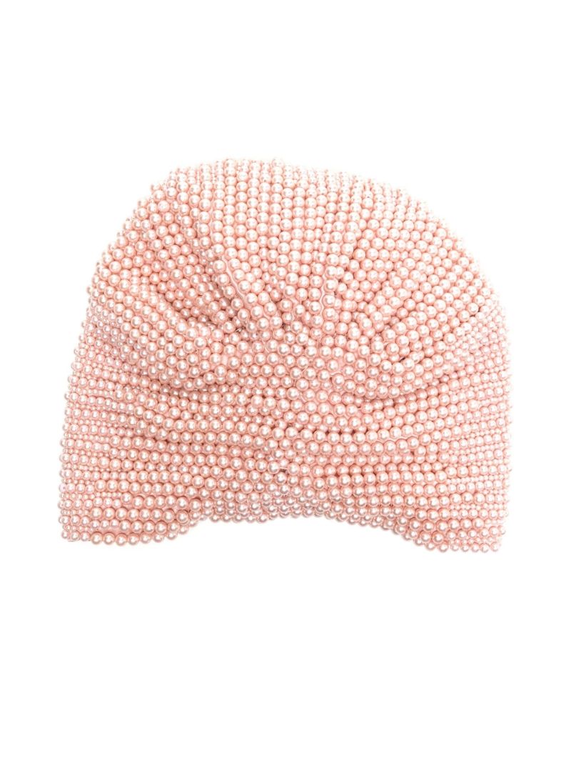 Pink Frankie Pearl Satin Turban