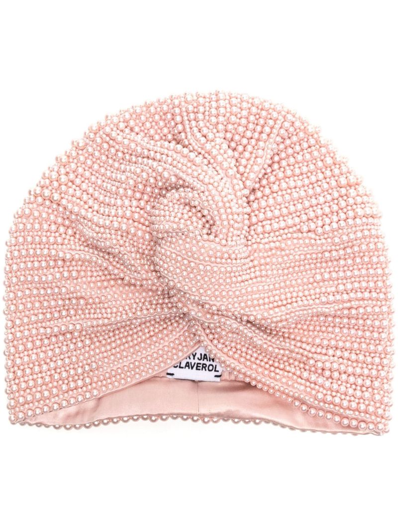 Pink Frankie Pearl Satin Turban